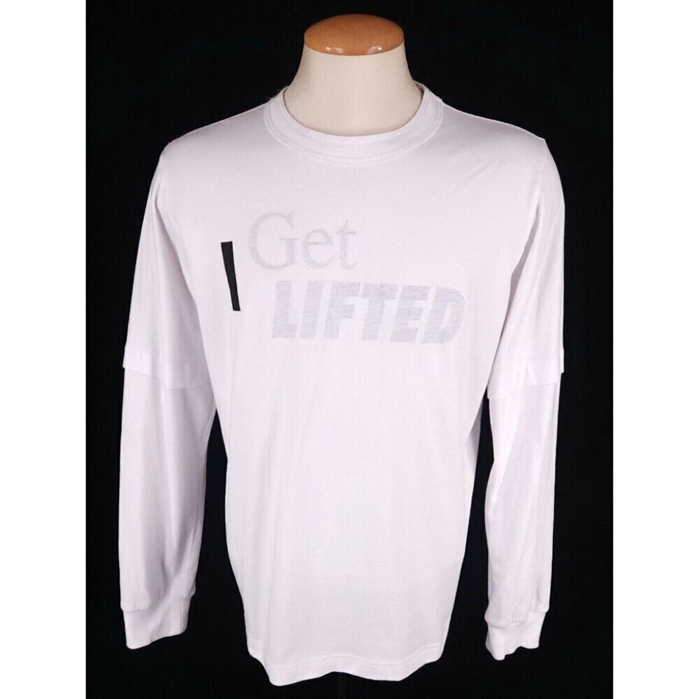 Sacai Get Lifted Long Sleeve T-Shirt 3 L Mens White Logo New RARE